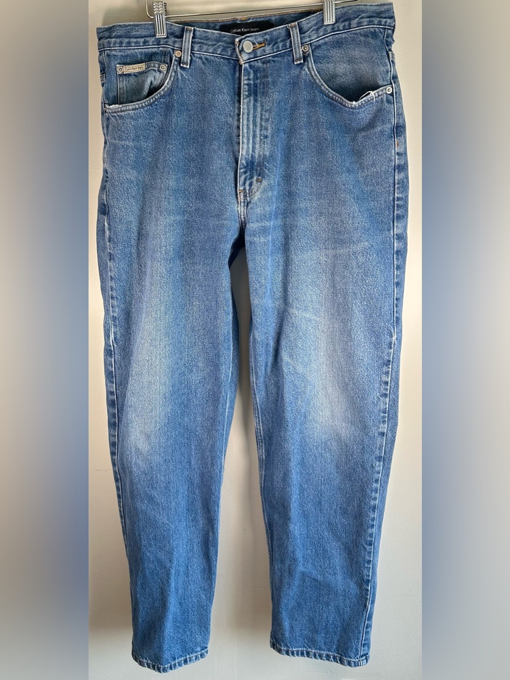Vintage Calvin Klein Men’s Denim Jeans 34x32 Easy Fit Stone Dark Wash Y2K EUC